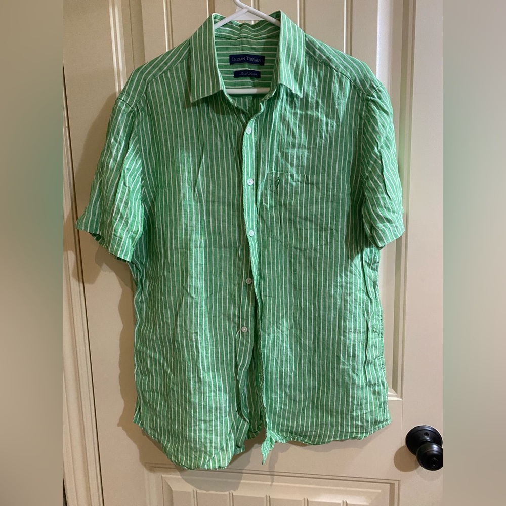 Indian terrain  Irish linen. button up shirt